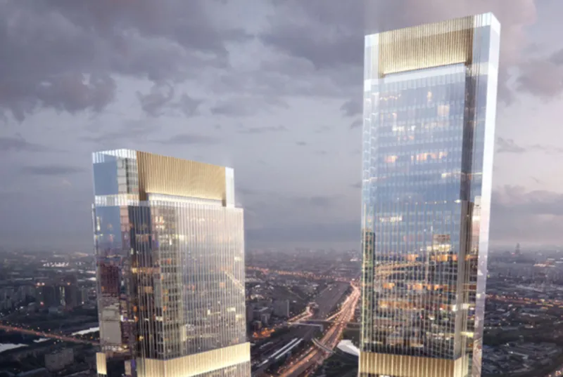 Небоскребы МФК Neva Towers станут единственными «нестекляными» башнями в  «Москва-Сити»