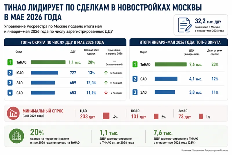 ЮАО поднялся на второе место по спросу на столичные новостройки